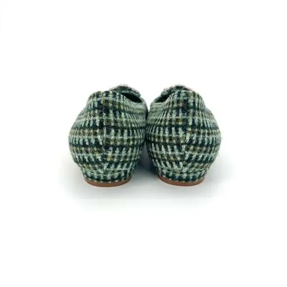 NIB Manolo Blahnik Hangisi Flat Wool Crystal Embellished Pointed Toe Shoes 37 - Picture 9 of 12